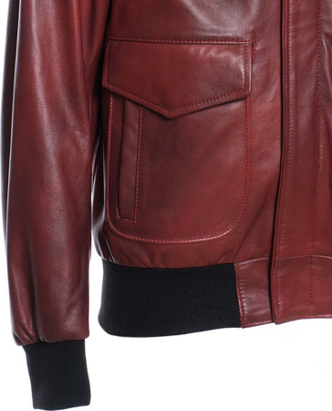 Pilota---Bomber-Uomo-Bordeaux-in-vera-pelle-con-collo-Shearling