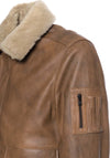 Pilota---Bomber-Uomo-Cuoio-in-vera-pelle-con-collo-in-vero-montone-Beige