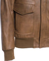 Pilota---Bomber-Uomo-Cuoio-in-vera-pelle-con-collo-in-vero-montone-Beige