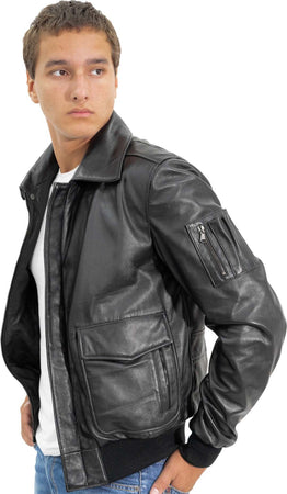 Pilota---Bomber-Uomo-Nero-in-vera-pelle