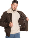 Pilota---Bomber-Uomo-Testa-di-Moro-Nabuk-in-vera-pelle-con-collo-in-vero-Shearling