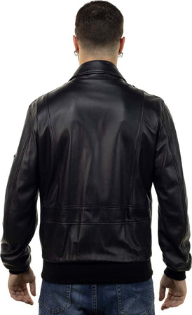 Pilota-Aviatore---Bomber-Uomo-Nero-con-Stemmi-in-vera-pelle