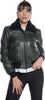 Pilota-Donna---Bomber-Donna-Verde-in-vera-pelle-con-collo-in-vero-montone-Nero