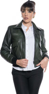 Pilota-Donna---Bomber-Donna-Verde-in-vera-pelle