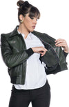 Pilota-Donna---Bomber-Donna-Verde-in-vera-pelle