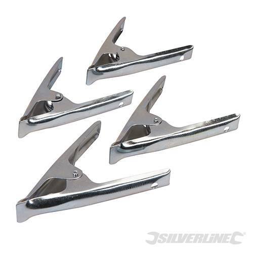 Pinza morsetto a molla Silverline 4Pz 70 mm in acciaio per teli mascelle piatte Prezzo Silverline