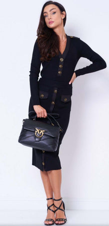 Pinko-Maglione-Donna-Alexander-1G184U-Y77N-Nero-Regular-Fit