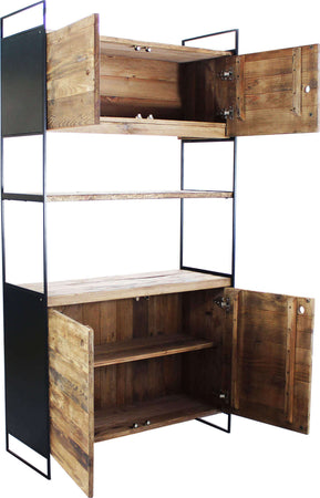 PINUS-BLACK---credenza-in-pino-riciclato-Marrone-Milani-Home