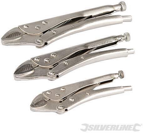Pinza autobloccante Silverline set pinze 3pz grip morsetto morsa acciaio