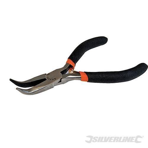 Pinza becco curvo Silverline in acciaio manico antiscivolo 125 mm Offerta Silverline