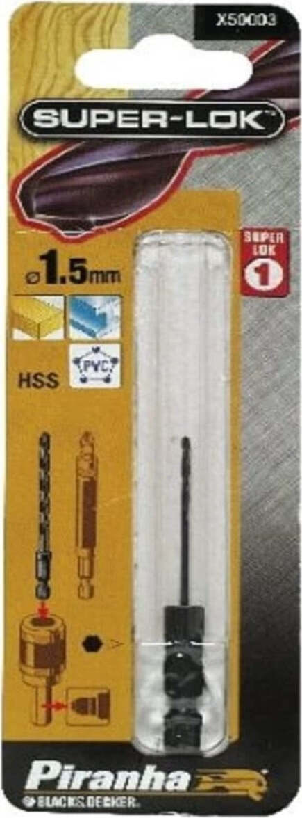 PIRANHA---BLACK&DECKER---PUNTA-HSS-1,5-MM-ATTACCO-1/4'-LEGNO/METALLO