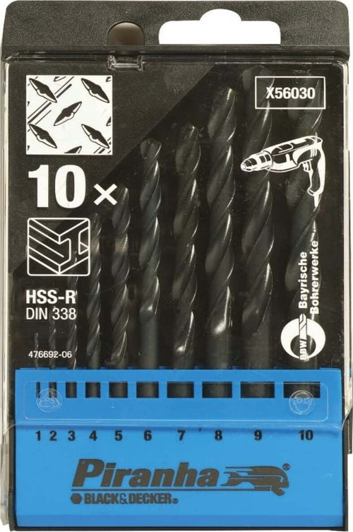 PIRANHA---BLACK&DECKER---SET-10-PUNTE-HSS-1-10MM