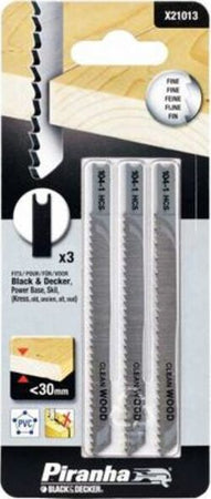 PIRANHA-BLACK-DECKER-3-LAME-RETTIFICATE-PER-LEGNO-TAGLIO-MEDIO-X21013