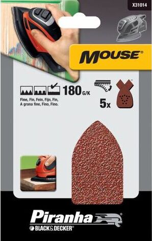 PIRANHA-BLACK&DECKER-5-FOGLI-VELCRO-PER-MOUSE-G.180-X31014