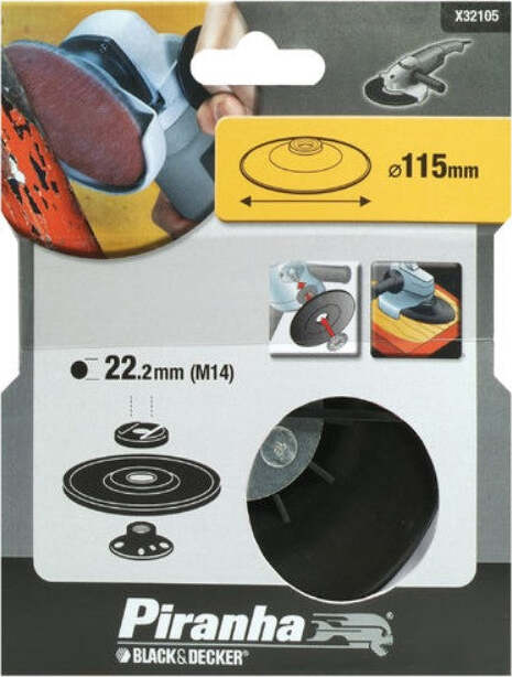 PIRANHA-BLACK&DECKER-PLATORELLO-CON-GHIERA-PER-ANGOLARI-115mm-X32105