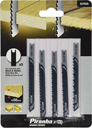 PIRANHA-BLACK&DECKER-SET-5-LAME-PER-LEGNO-MISTE-PER-SEGHETTI-X27035