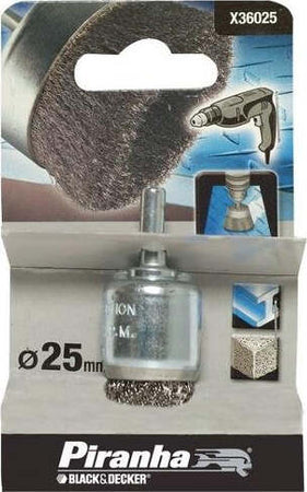 PIRANHA-BLACK&DECKER-SPAZZOLA-A-TAZZA-IN-ACCIAIO-PER-TRAPANO-25mm-X36025