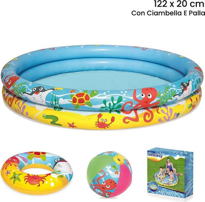 Piscina 2 Anelli Per Bambini Barriera Corallina 122x20cm Palla Salvagente 51124 Giochi e giocattoli/Sport e giochi all'aperto/Giochi aquatici e piscine per bambini/Canotti e gonfiabili galleggianti Trade Shop italia - Napoli, Commerciovirtuoso.it