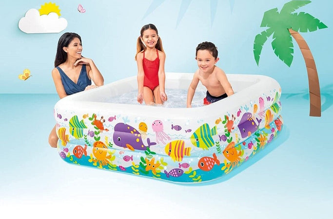 Piscina Acquario Quadrata 159x159x50 Cm Per Bambini 3+ Anni 340 Lt Estate 57471 Giochi e giocattoli/Sport e giochi all'aperto/Giochi aquatici e piscine per bambini/Piscinette per bambini Trade Shop italia - Napoli, Commerciovirtuoso.it