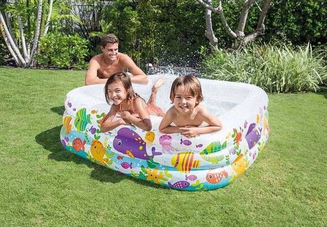 Piscina Acquario Quadrata 159x159x50 Cm Per Bambini 3+ Anni 340 Lt Estate 57471 Giochi e giocattoli/Sport e giochi all'aperto/Giochi aquatici e piscine per bambini/Piscinette per bambini Trade Shop italia - Napoli, Commerciovirtuoso.it