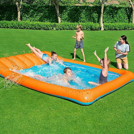Piscina Acquascivolo Con Scivolo Acqua E Spruzzi 341 X 213 Cm Pvc Arancione Giocattoli e infanzia > Piscine > Canotti e Gonfiabili Trade Shop italia - Napoli, Commerciovirtuoso.it