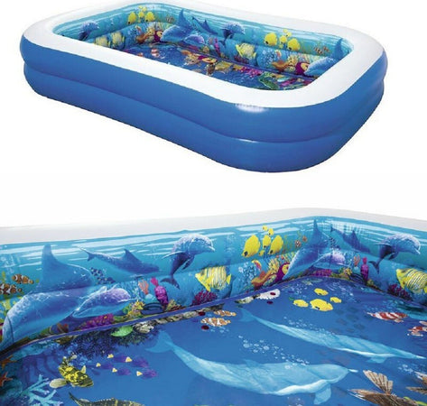 Piscina Avventura Marina 3d 262x175x51cm Rettangolare 2 Anelli Occhialini 3d 54177 Giochi e giocattoli/Sport e giochi all'aperto/Giochi aquatici e piscine per bambini/Canotti e gonfiabili galleggianti Trade Shop italia - Napoli, Commerciovirtuoso.it