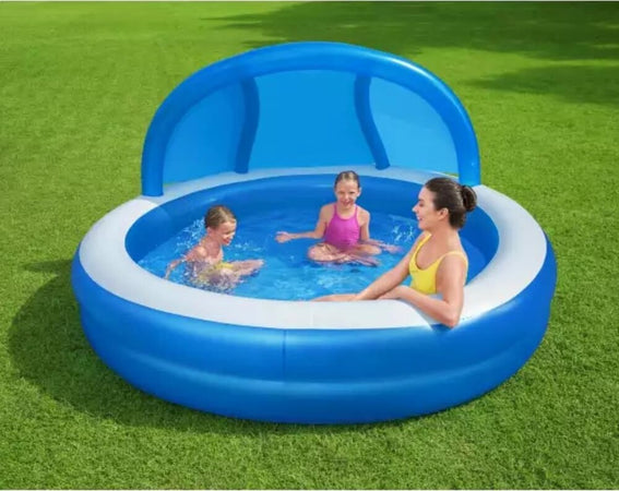 Piscina Familiare 241x241x140 Cm Gonfiabile Rotonda Con Tettuccio Seduta 54337 Giochi e giocattoli/Sport e giochi all'aperto/Giochi aquatici e piscine per bambini/Canotti e gonfiabili galleggianti Trade Shop italia - Napoli, Commerciovirtuoso.it