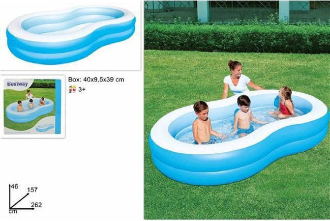Piscina Gonfiabile A Otto Per Famiglie A 2 Anelli Gonfiabili 262x157x46 Cm 54117 Giochi e giocattoli/Sport e giochi all'aperto/Giochi aquatici e piscine per bambini/Piscinette per bambini Trade Shop italia - Napoli, Commerciovirtuoso.it