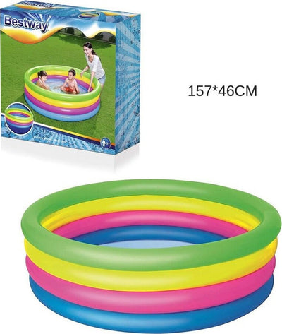 Piscina Gonfiabile Arcobaleno Per Bambini A 4 Anelli Colorati 157 X 46 Cm 51117 Giochi e giocattoli/Sport e giochi all'aperto/Giochi aquatici e piscine per bambini/Canotti e gonfiabili galleggianti Trade Shop italia - Napoli, Commerciovirtuoso.it