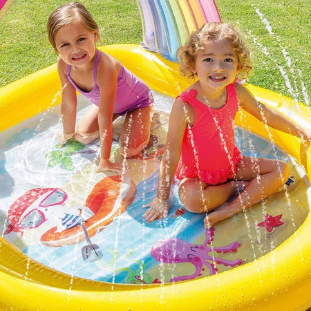 Piscina Gonfiabile Baby 2+anni Arcobaleno 147x130x86cm Con Spruzzi Parasole 57156 Giochi e giocattoli/Sport e giochi all'aperto/Giochi aquatici e piscine per bambini/Canotti e gonfiabili galleggianti Trade Shop italia - Napoli, Commerciovirtuoso.it