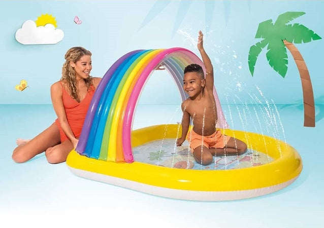 Piscina Gonfiabile Baby 2+anni Arcobaleno 147x130x86cm Con Spruzzi Parasole 57156 Giochi e giocattoli/Sport e giochi all'aperto/Giochi aquatici e piscine per bambini/Canotti e gonfiabili galleggianti Trade Shop italia - Napoli, Commerciovirtuoso.it