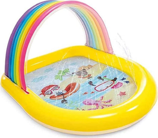 Piscina Gonfiabile Baby 2+anni Arcobaleno 147x130x86cm Con Spruzzi Parasole 57156 Giochi e giocattoli/Sport e giochi all'aperto/Giochi aquatici e piscine per bambini/Canotti e gonfiabili galleggianti Trade Shop italia - Napoli, Commerciovirtuoso.it