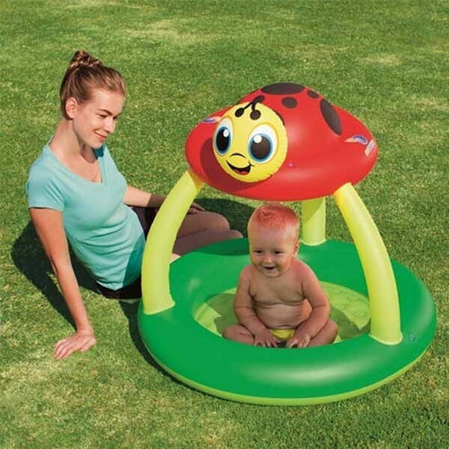Piscina-Gonfiabile-Coccinella-Con-Parasole-91-X-84-Cm-23-L-Per-Bambini