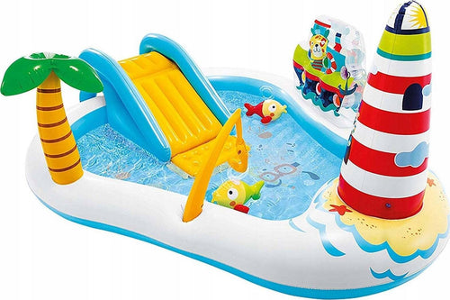 Piscina gonfiabile con scivolo e canna da pesca 218 X 99 cm per balcone e giardino Giochi e giocattoli/Sport e giochi all'aperto/Giochi aquatici e piscine per bambini/Piscinette per bambini La Zappa - Altamura, Commerciovirtuoso.it