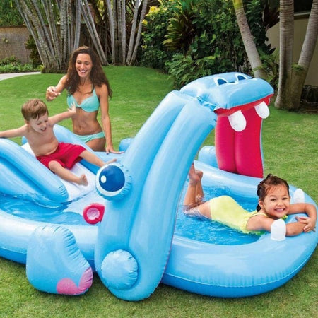 Piscina Gonfiabile Ippopotamo Con Scivolo Per Bambini 221x188x86 Cm Playcenter Giochi e giocattoli/Sport e giochi all'aperto/Giochi aquatici e piscine per bambini/Piscinette per bambini Trade Shop italia - Napoli, Commerciovirtuoso.it