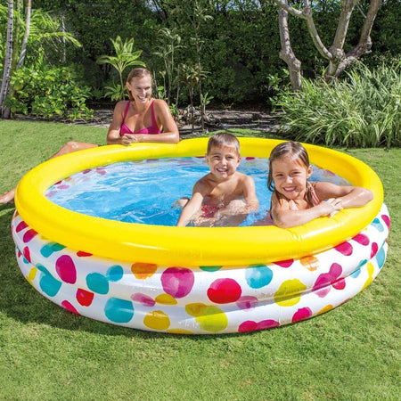 Piscina gonfiabile per bambini Intex Onda colorata con 3 anelli Giochi e giocattoli/Sport e giochi all'aperto/Giochi aquatici e piscine per bambini/Piscinette per bambini La Zappa - Altamura, Commerciovirtuoso.it