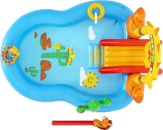 Piscina-Gonfiabile-Playcenter-Selvaggio-West-Bambini-264x188-con-Scivolo-Doccia