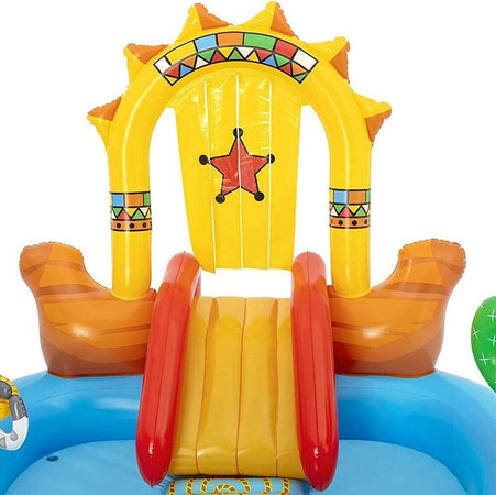 Piscina-Gonfiabile-Playcenter-Selvaggio-West-Bambini-264x188-con-Scivolo-Doccia