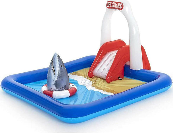 Piscina-Gonfiabile-Playcenter-Torre-Lifeguard-Bambini-234x203-con-Scivolo-Doccia