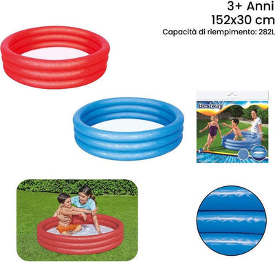 Piscina Gonfiabile Tinta Unita Effetto Ghiaccio 3 Anelli 152x30cm Giardino 51026 Giardino e giardinaggio/Piscine vasche idromassaggio e accessori/Piscine/Piscine gonfiabili Trade Shop italia - Napoli, Commerciovirtuoso.it