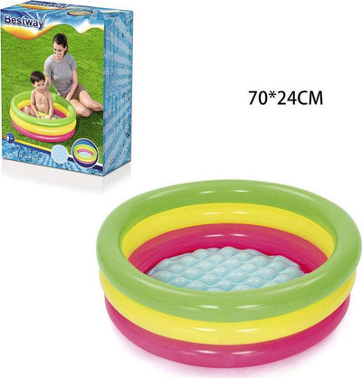 Piscina Gonfiabile Tonda Summer Piscinetta Per Bambini A 3 Anelli 70x24cm 51128 Giochi e giocattoli/Sport e giochi all'aperto/Giochi aquatici e piscine per bambini/Canotti e gonfiabili galleggianti Trade Shop italia - Napoli, Commerciovirtuoso.it
