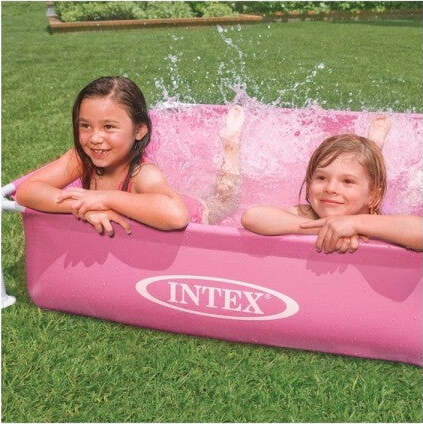 Piscina-Mini-Frame-Rosa-Quadrata-Con-Telaio-122x122x30-Cm-Bambini-Estate-57172