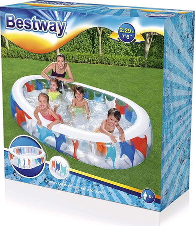 Piscina Ovale Gonfiabile 229x152x51 Cm Bordi Spessi Per Famiglia Bambini Estate Giocattoli e infanzia > Piscine > Piscine Gonfiabili Trade Shop italia - Napoli, Commerciovirtuoso.it