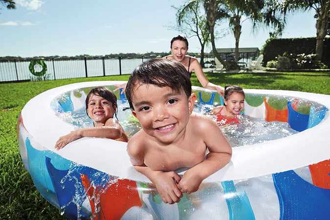 Piscina Ovale Gonfiabile 229x152x51 Cm Bordi Spessi Per Famiglia Bambini Estate Giocattoli e infanzia > Piscine > Piscine Gonfiabili Trade Shop italia - Napoli, Commerciovirtuoso.it