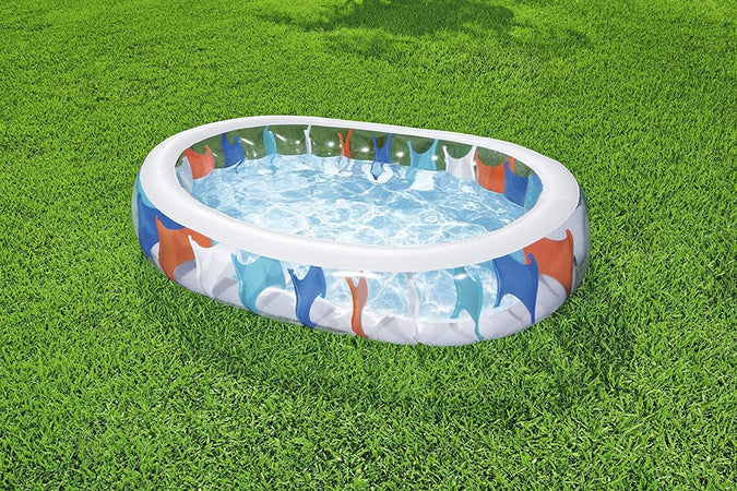 Piscina Ovale Gonfiabile 229x152x51 Cm Bordi Spessi Per Famiglia Bambini Estate Giocattoli e infanzia > Piscine > Piscine Gonfiabili Trade Shop italia - Napoli, Commerciovirtuoso.it