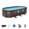 Piscina Power Steel Swim Vista ovale in acciaio con oblò 549x274x122 cm