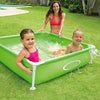 Piscina-Quadrata-Fuori-Terra-Per-Bambini-Baby-Telaio-Acciaio-Verde-122-Cm