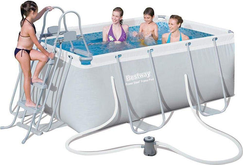 Piscina rettangolare 2.82m x 1.96m x 84cm con pompa e scaletta da giardino e veranda
