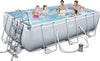 Piscina rettangolare 404 x 201cm h100 con pompa e scaletta da giardino e veranda