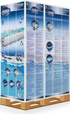 Piscina rettangolare 956 x 488 cm h132 con filtro a sabbia e scaletta da giardino e veranda